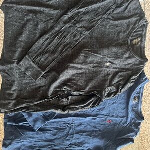Bundle of 2 Men's Black and Blue Long Sleeve Shirts by Polo Ralph Lauren